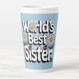 Beste Schwester der Welt Grafik: Retro Gänseblümch Milchtasse