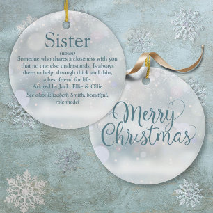 Beste Schwester der Welt Weihnachten Keramik Ornament