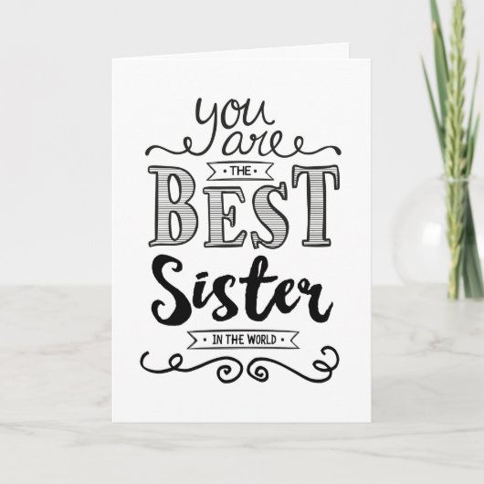 Beste Schwester der Welt zum Geburtstag Karte (Vorderseite)