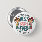 Beste Schwester Design – Kunst, die Schwesternscha Button (Vorne & Hinten)