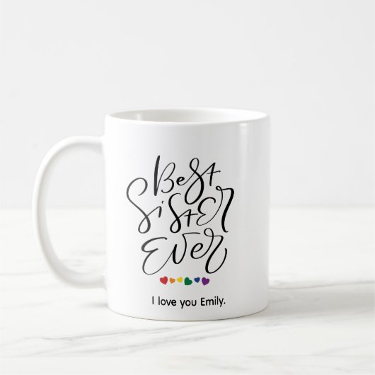 Beste Schwester Ever Funny Geschenk für Schwester Kaffeetasse (Links)