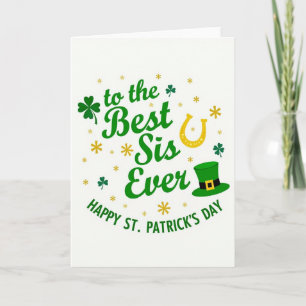 Beste Schwester Faux Gold St. Patricks Karte