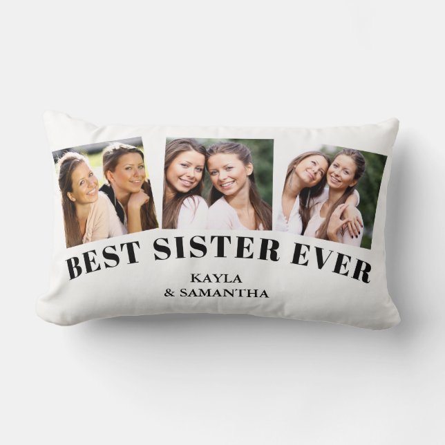 Beste Schwester FotoCollage Lendenkissen (Vorderseite)