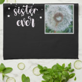 Beste Schwester-Fotovorlage Geschirrtuch (Gefaltet)