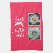 Beste Schwester-Fotovorlage Geschirrtuch (Vertikal)