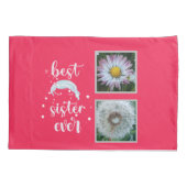 Beste Schwester-Fotovorlage Kissenbezug (Rückseite)