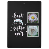 Beste Schwester-Fotovorlage Klemmbrett (Rückseite)