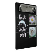 Beste Schwester-Fotovorlage Mini Klemmbrett (Schrägansicht)