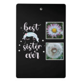 Beste Schwester-Fotovorlage Mini Klemmbrett (Rückseite)