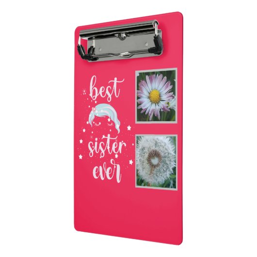 Beste Schwester-Fotovorlage Mini Klemmbrett (Gewinkelt2)