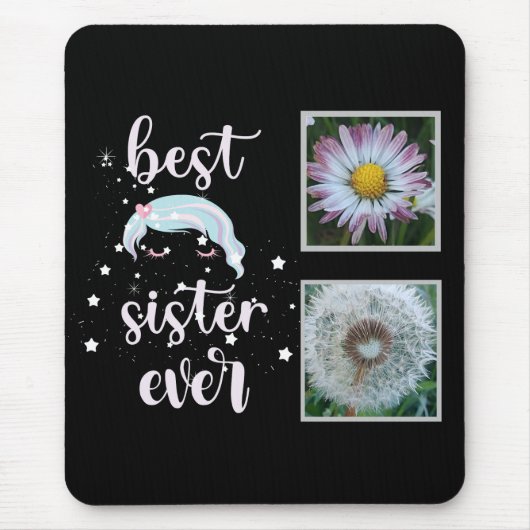 Beste Schwester-Fotovorlage Mousepad (Vorne)