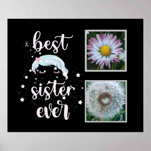 Beste Schwester-Fotovorlage Poster (Vorne)