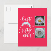 Beste Schwester-Fotovorlage Postkarte (Vorne/Hinten)