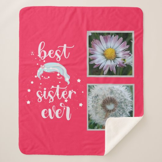 Beste Schwester-Fotovorlage Sherpadecke (Vorderseite)