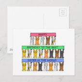 Beste Schwester in der Welt Happy Birthday Cats Postkarte (Vorne/Hinten)