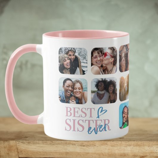 Beste Schwester je 14 FotoCollage Tasse