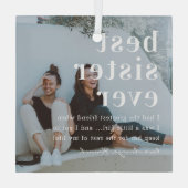 Beste Schwester je | Angebot und Foto Ornament Aus Glas (Rückseite)