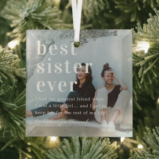 Beste Schwester je | Angebot und Foto Ornament Aus Glas (Insitu)