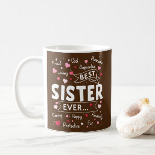 Beste Schwester je Funny erste Mal Schwester Mütte Kaffeetasse