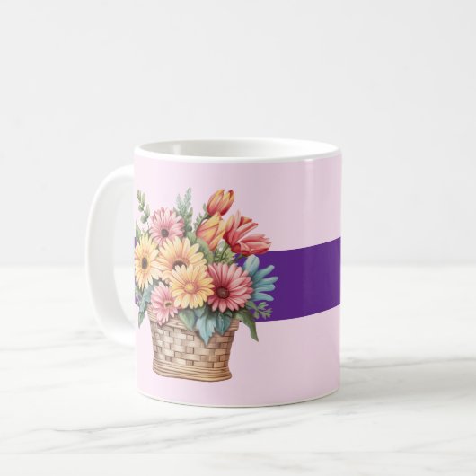 Beste Schwester je gerbera Blume lila Kaffeetasse (Vorderseite Links)