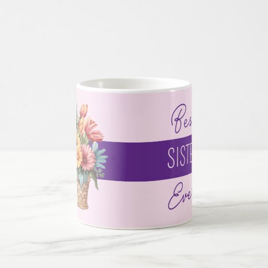 Beste Schwester je gerbera Blume lila Kaffeetasse (Mittel)
