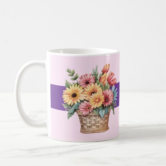 Beste Schwester je gerbera Blume lila Kaffeetasse (Links)