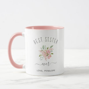 Beste Schwester je  Hübsche Rosensteine Tasse