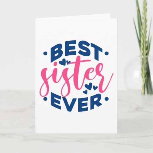 Beste Schwester je Karte (Vorderseite)