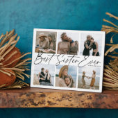 'Beste Schwester je' Keepake FotoCollage Fotoplatte (Seite)