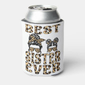 Beste Schwester je Leopard Karierter Muttertag Dosenkühler (Kanne Rückseite)