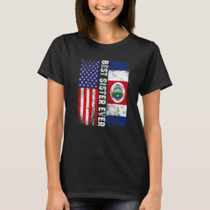 Beste Schwester je Muttertag Costa Rica US Flagge T-Shirt