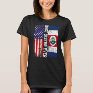 Beste Schwester je Muttertag Costa Rica US Flagge T-Shirt