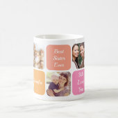 Beste Schwester je Personalisierte Fotos Rosa Oran Kaffeetasse (Mittel)