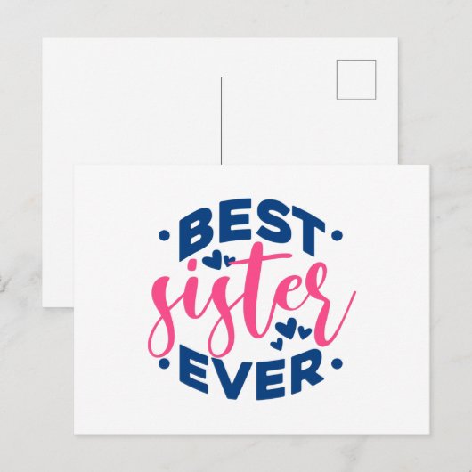 Beste Schwester je Postkarte (Vorne/Hinten)