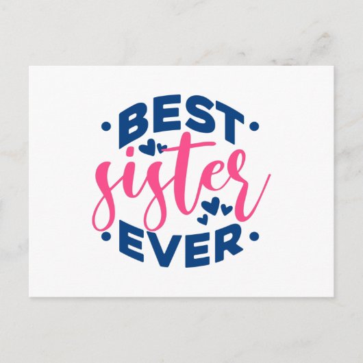 Beste Schwester je Postkarte (Vorderseite)