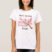 Beste Schwester je Rosa Kirschblüte Aquarell T-Shirt (Vorderseite)