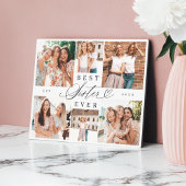 Beste Schwester je Sister Script Herz Foto Collage Fotoplatte