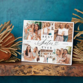 Beste Schwester je Sister Script Herz Foto Collage Fotoplatte (Seite)