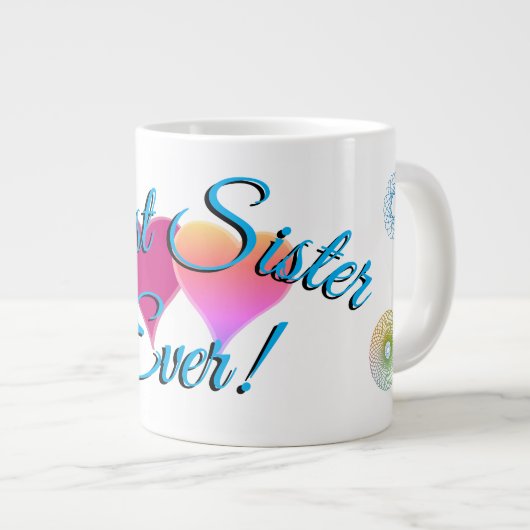 "Beste Schwester je!" Tasse (Vorderseite Rechts)