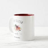 Beste Schwester je | Trendy Burgundy Boho Floral Zweifarbige Tasse (Vorderseite Links)