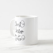 Beste Schwester je Typografie Script Modern Niedli Kaffeetasse (Vorderseite Links)