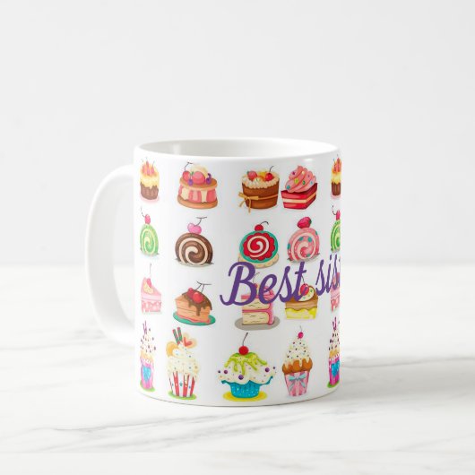 Beste Schwester Kaffeetasse (Vorderseite Links)