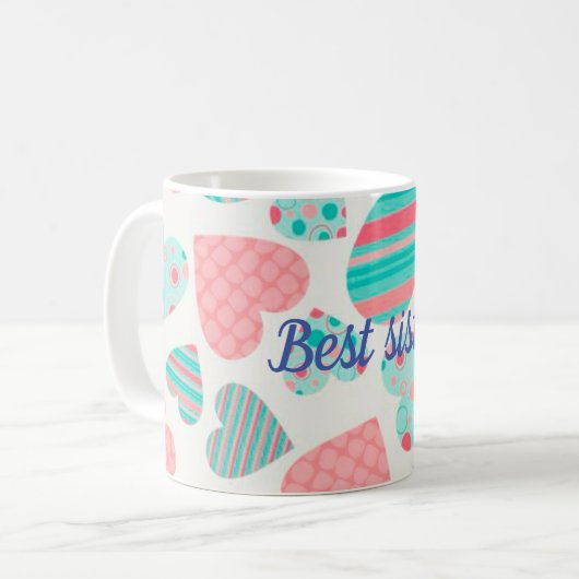 Beste Schwester Kaffeetasse (Vorderseite Links)