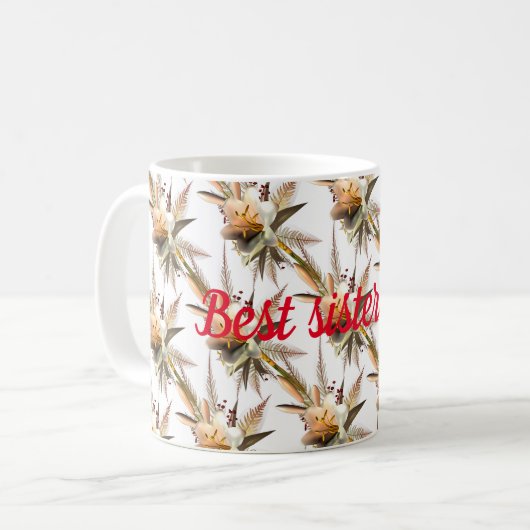 Beste Schwester Kaffeetasse (Vorderseite Links)