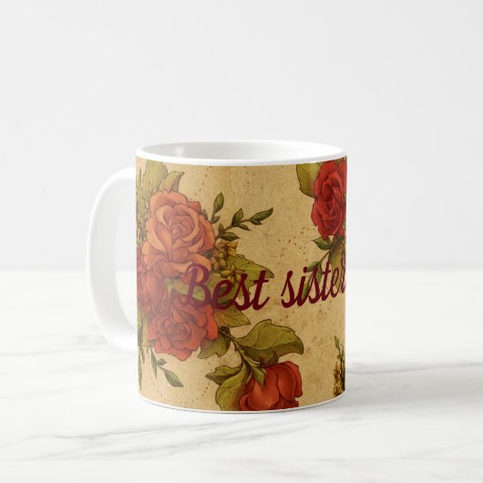Beste Schwester Kaffeetasse (Vorderseite Links)