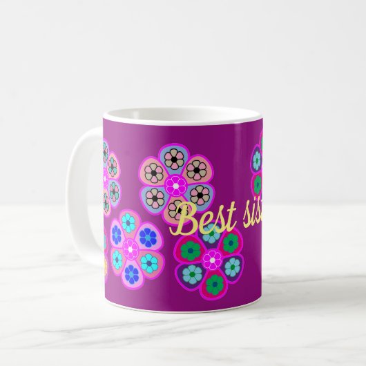 Beste Schwester Kaffeetasse (Vorderseite Links)