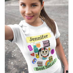 Beste Schwester niedliche personalisierte Katzen g T-Shirt