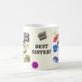 Beste Schwester niedliche Tasse Katzen Mädchen (Mittel)