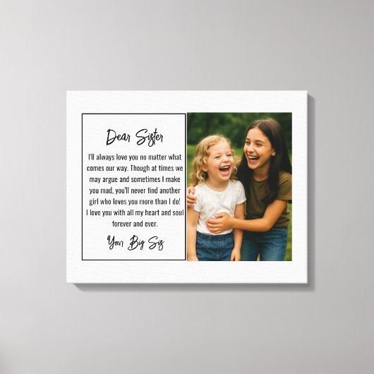Beste-Schwester-Script-Foto-Collage Leinwanddruck (Vorderseite)