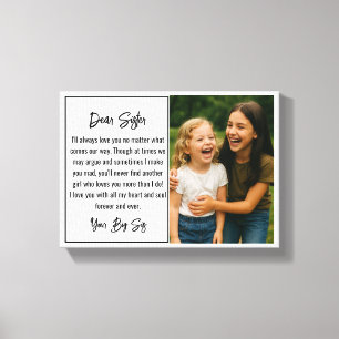 Beste-Schwester-Script-Foto-Collage Leinwanddruck